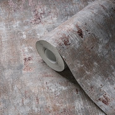 Stories Of Life Concrete Texture Grey / Copper Wallpaper by AS Creation 39670-2