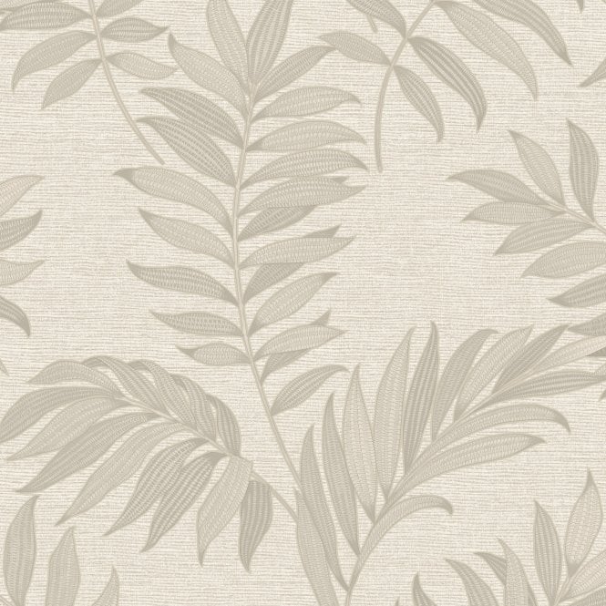 Sumatra Leaf Textured Wallpaper Natural by The Design Library 316421