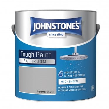 Summer Storm Soft Sheen Emulsion - Johnstones Bathroom Mid Sheen Wall and Ceiling Paint