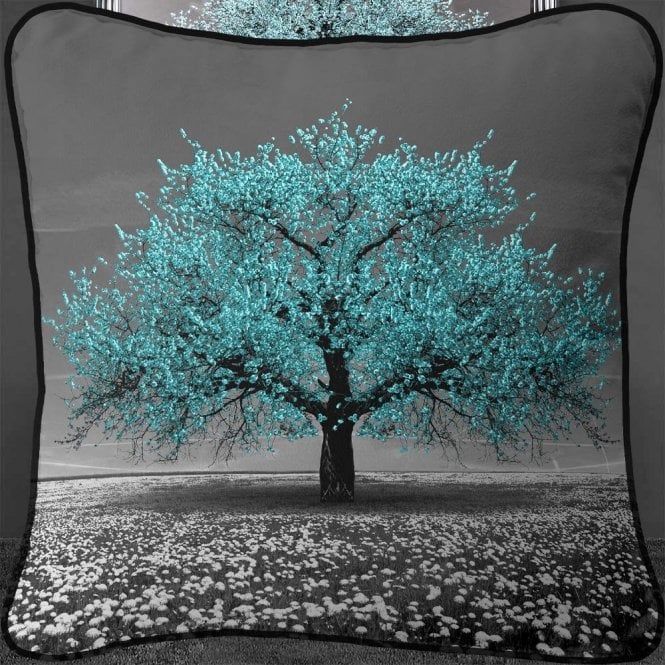 Teal Cherry Tree Large Cushion from SHH