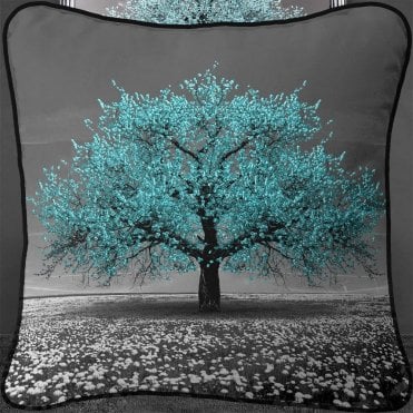 Teal Cherry Tree Large Cushion from SHH