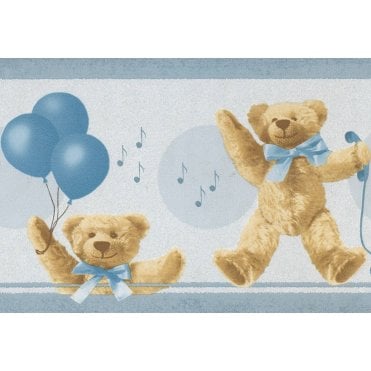 Teddy Bear Party Blue 10 Metre Border by Decor Maison 1216
