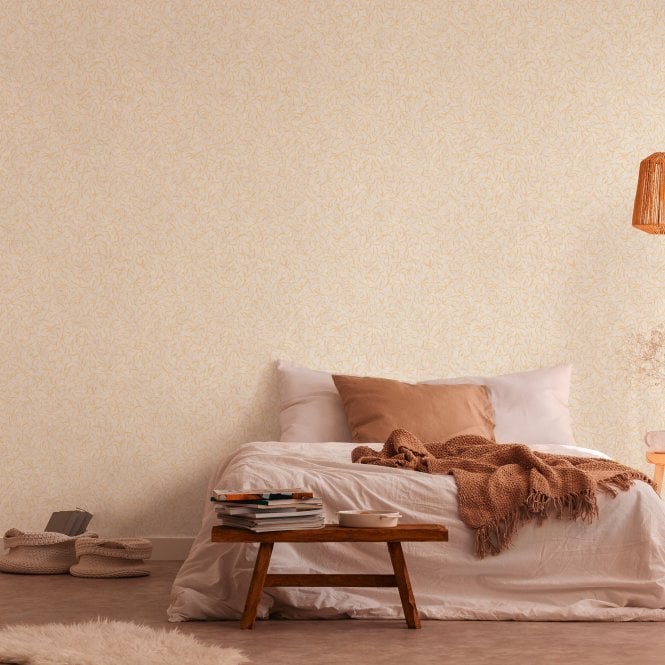 Terra Willow Leaf Trail Yellow Wallpaper by AS Creation 38920-4