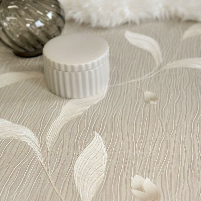 Tiffany Collection Floral Trail Ivory / Beige Wallpaper by Belgravia GB 41337