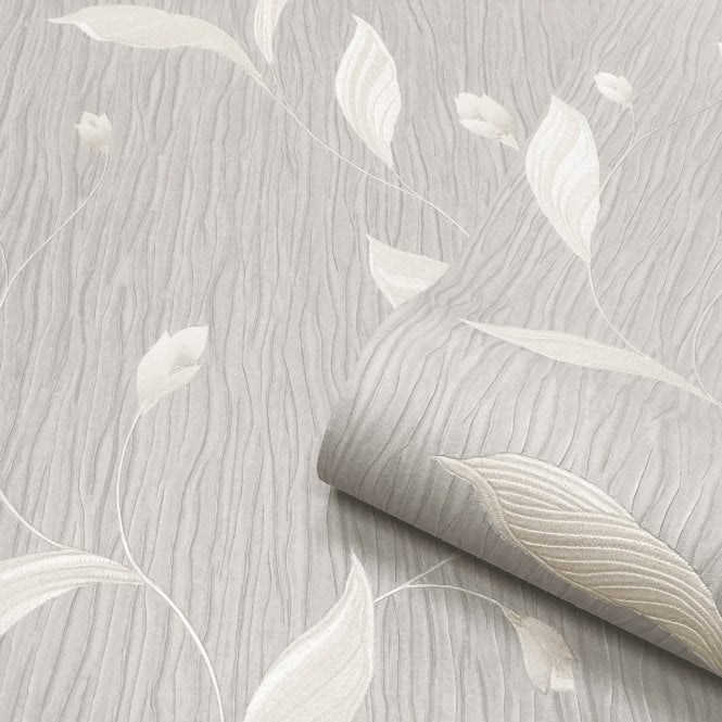 Tiffany Collection Floral Trail Soft Silver / Ivory Wallpaper by Belgravia GB 41319