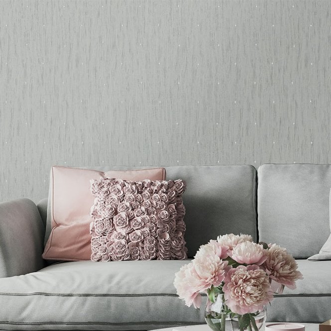 Tiffany Collection Pearl Dark Silver Wallpaper by Belgravia GB 41314