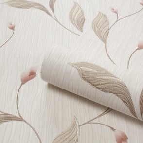 Belgravia Decor The Tiffany Collection Tiffany Platinum Pink / Ivory Wallpaper by Belgravia GB 160