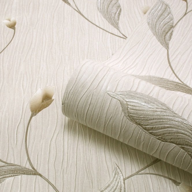 Tiffany Platinum Silver / Ivory Wallpaper by Belgravia GB 161