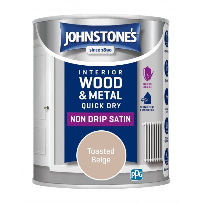 Toasted Beige Quick Dry Satin - Johnstones Interior Wood & Metal Paint