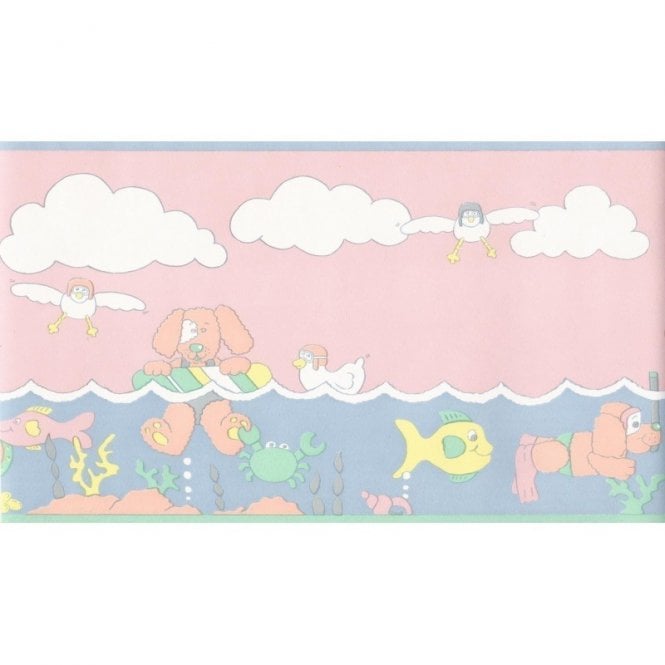 Under the Sea Pink / Blue 10 Metre Border by Storeys 995002