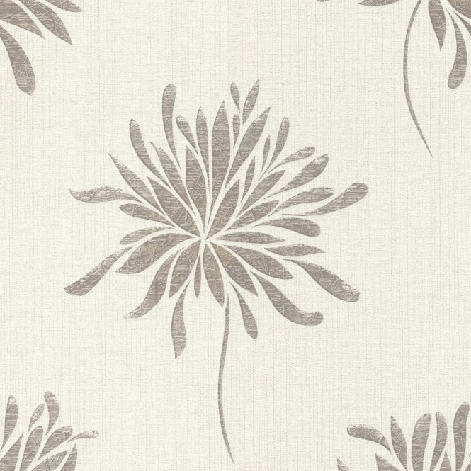Urban Living Blossom White / Taupe Wallpaper from Andy Wand 649017