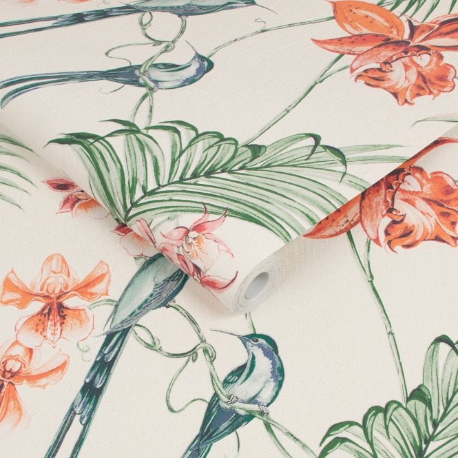 Utopia Pearl Tropical Glitter Wallpaper by Julien Macdonald 112083