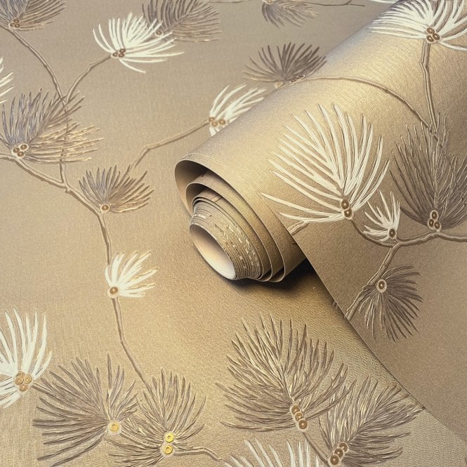 Valentino Pine Trail Wallpaper Champagne by Belgravia Decor GB 1933