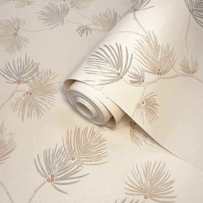 Valentino Pine Trail Wallpaper Cream by Belgravia Decor GB 1935