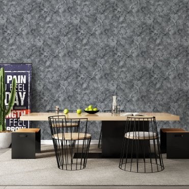 Debona Room | Verona Marble Grey / Carbon Heavyweight Vinyl Wallpaper 9120 | Debona Exclusive Designs