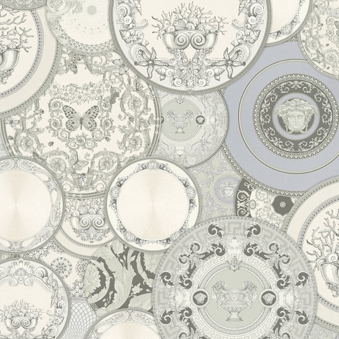 Versace Home Etoiles de la Mer Silver Grey Luxury 70cm Wallpaper by AS Creation 34901-3