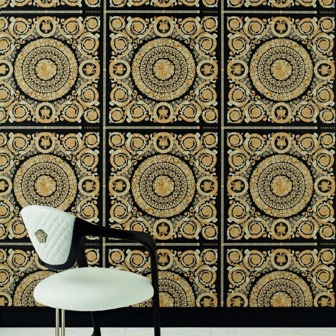 Versace Home Heritage Black / Gold Luxury 70cm Wallpaper by AS Creation 37055-3