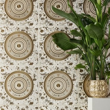 Versace Home Virtus Brown / Gold Luxury 70cm Wallpaper by AS Creation 38705-6