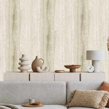 Debona Room | Vertical Marble Natural / Gold Textured Wallpaper 5042 | Debona Textured Vinyl