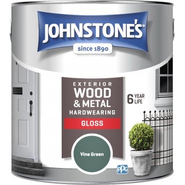 Vine Green Exterior Hardwearing Gloss - Johnstones Exterior Wood & Metal Paint