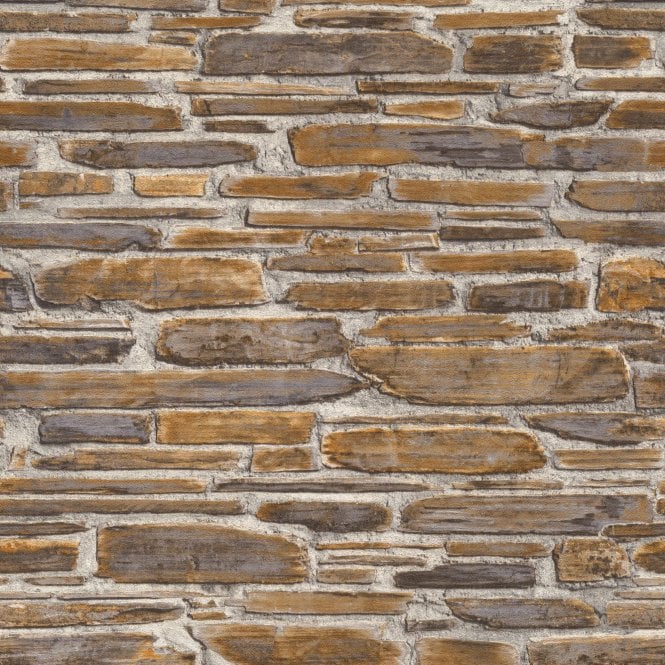 Vintage Brick Brown Wallpaper from Rasch Selection 863444