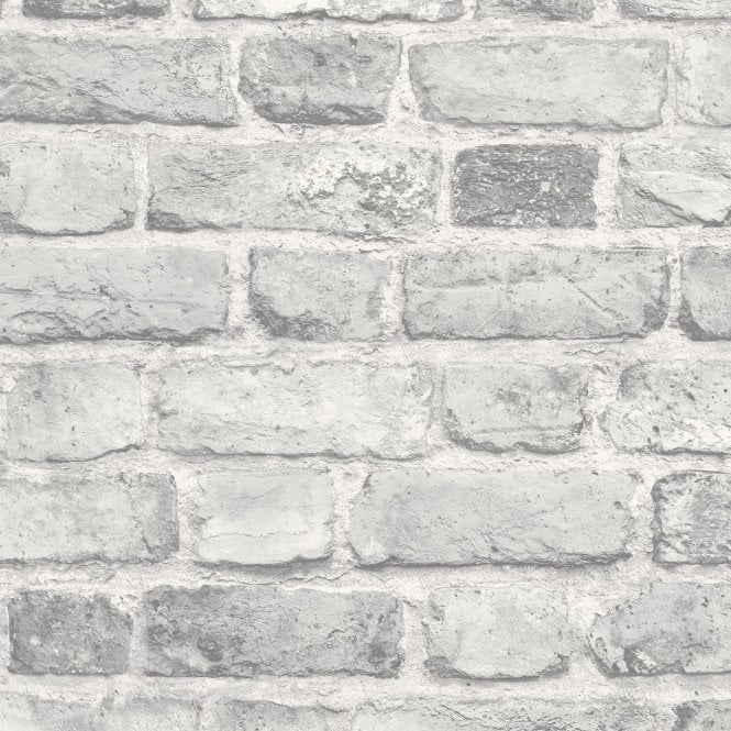 Vintage Grey House Brick Effect Wallpaper by GranDeco Life A28903