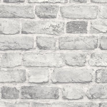 Vintage Grey House Brick Effect Wallpaper By GranDeco Life A28903