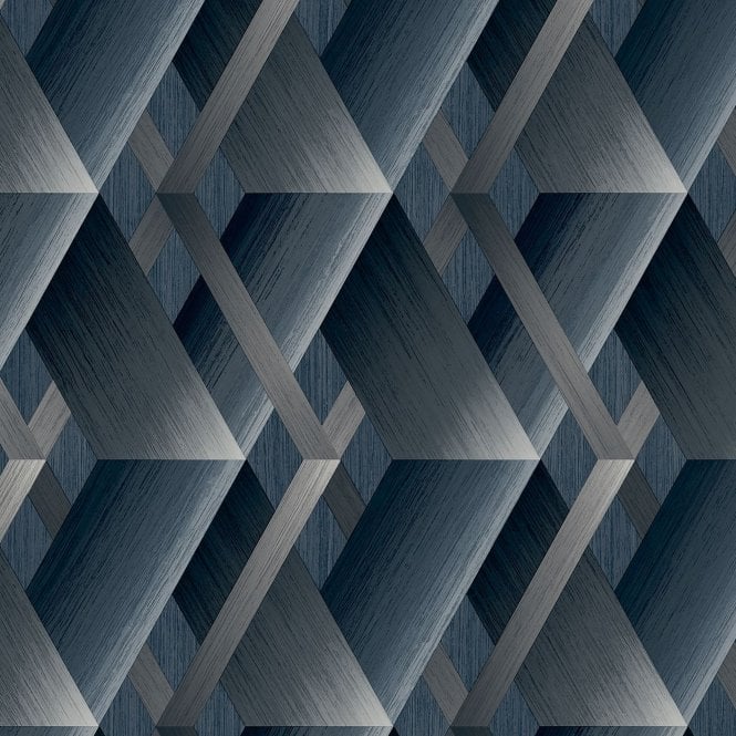 Wanderlust Rockwell Geometric Blue Wallpaper from Wall Fashion by Grandeco WL2602