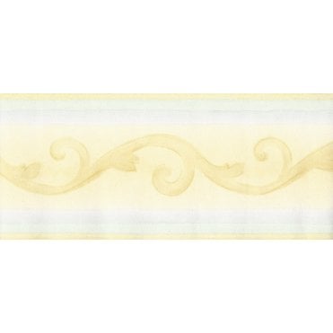 Watercolour Scroll Yellow / Blue Border by Crown 58480
