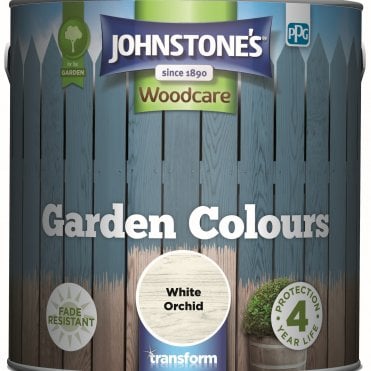 White Orchid Garden Colours Paint Can - Johnstone's Woodcare