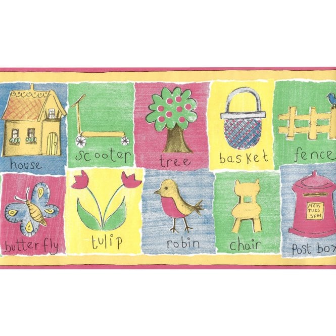 Words & Pics Multi Border by Coloroll 708148