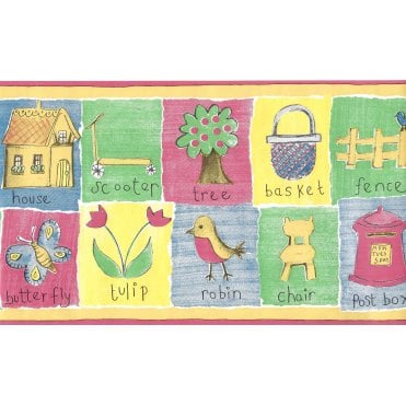Words & Pics Multi Border by Coloroll 708148