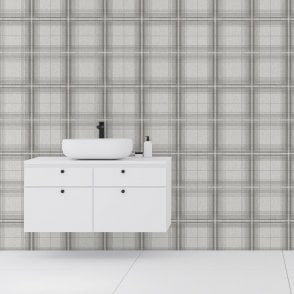 Woven Check Grey & White Wallpaper by Arthouse 903102