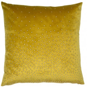 Malini Cushion | Zircon Mustard Diamante 45cm Square Cushion From Malini