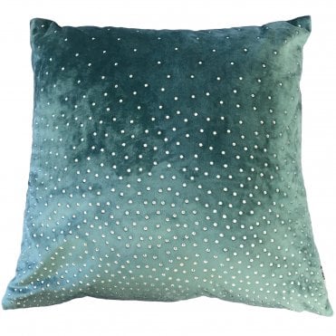 Malini Cushion | Zircon Teal Diamante 45cm Square Cushion From Malini